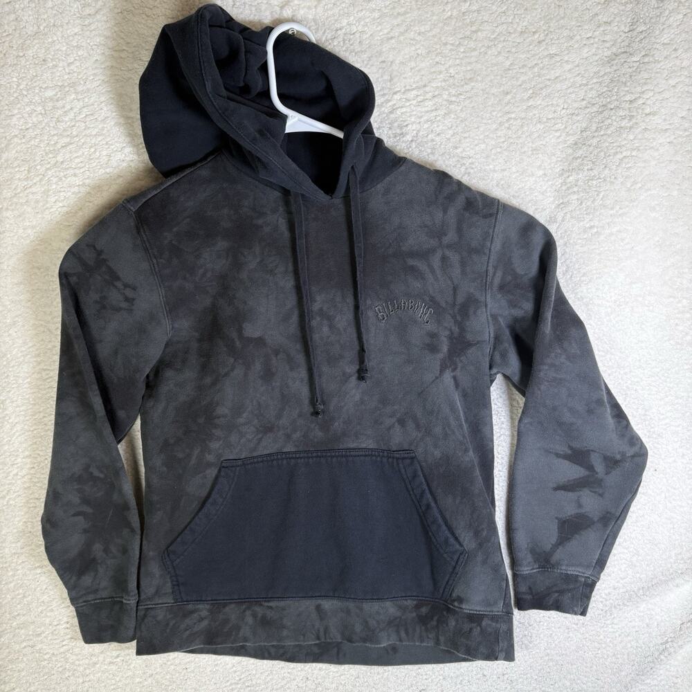 Vintage Y2K Billabong Hoodie Sweatshirt Mens Small Black Skater Grunge Faded
